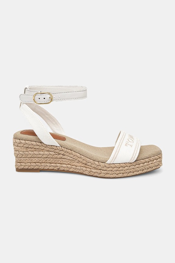 Πέδιλα Tommy Hilfiger TOMMY HILFIGER ESPAD MID WEDGE FW0FW08805 λευκό SS25