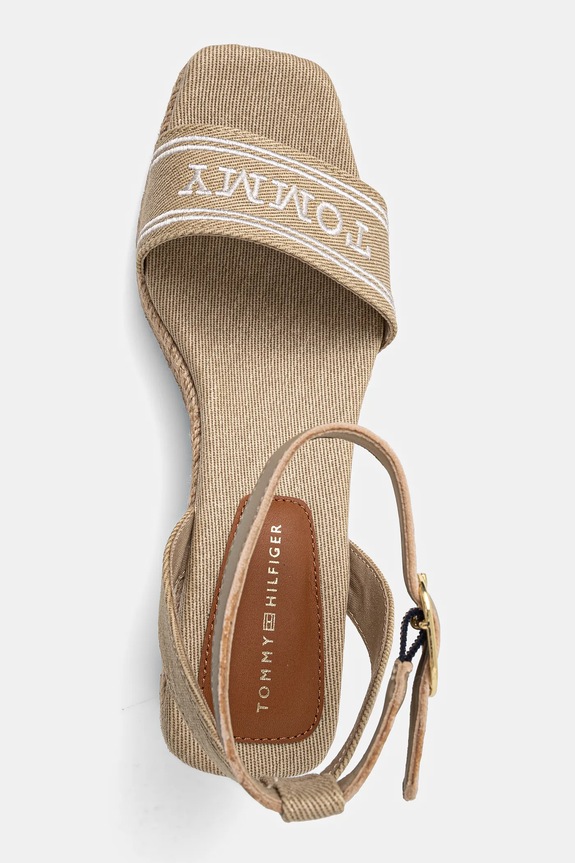 Πέδιλα Tommy Hilfiger TOMMY HILFIGER ESPAD MID WEDGE μπεζ FW0FW08805