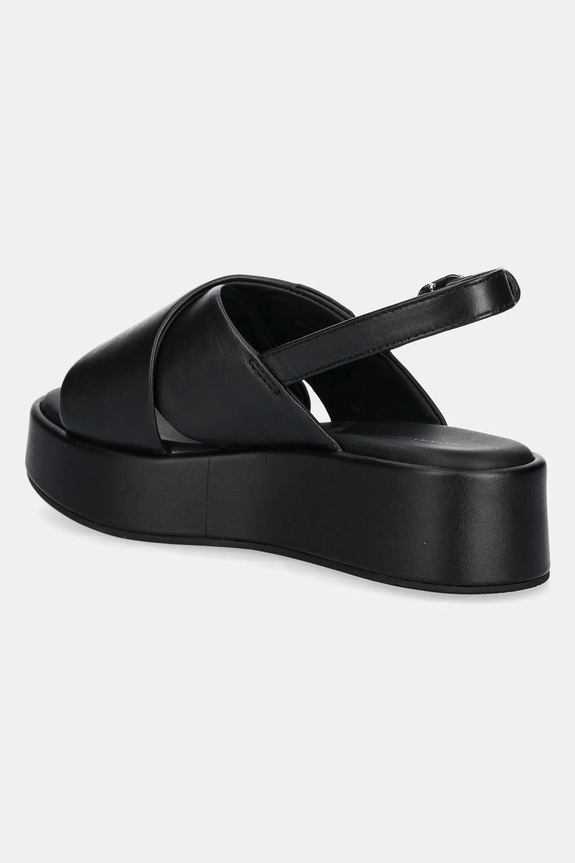 Boty Kožené sandály Tommy Hilfiger TH LOGO HW PADDED LEATHER SANDAL FW0FW08808 černá