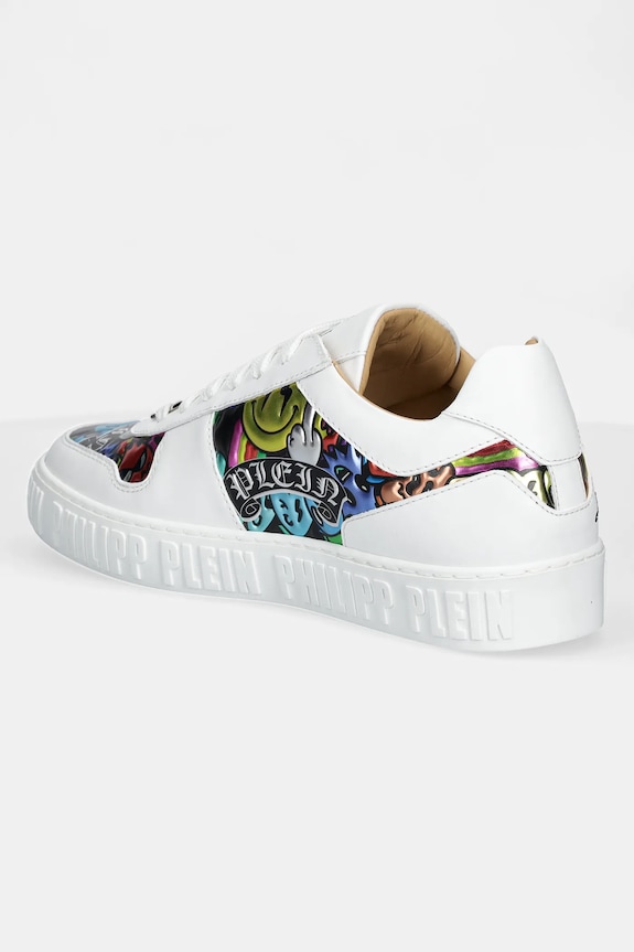 Obutev Usnjene superge Philipp Plein Nappa Lo-Top Smile USC0663.PLE010N.01 bela