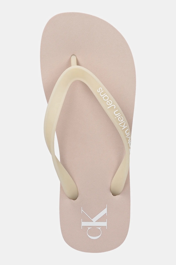 Japonke Calvin Klein Jeans BEACH SANDAL TRANSPARENT TPU bež YW0YW01829