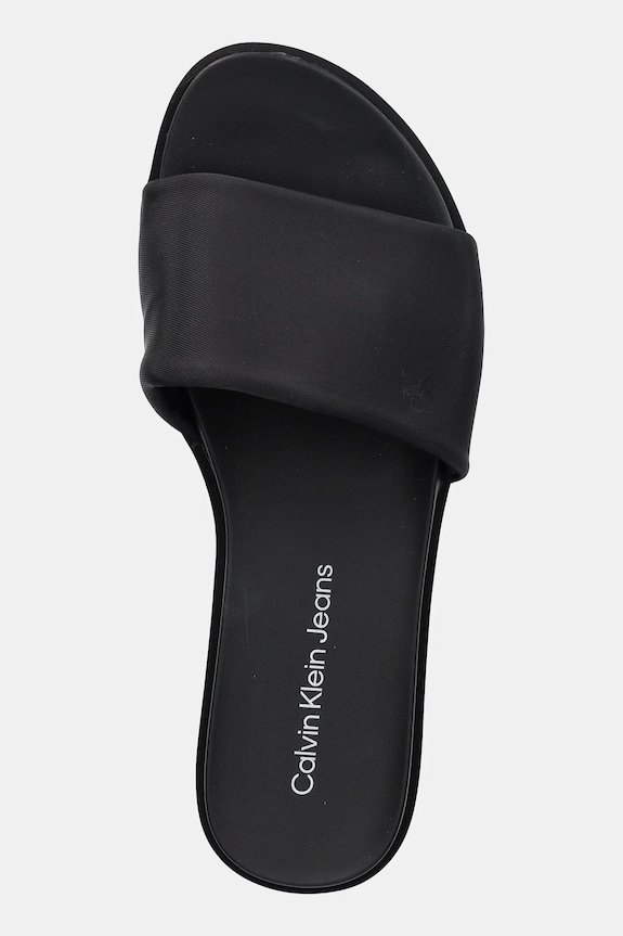 Calvin Klein Jeans klapki FLATFORM SANDAL SLIDE IN NYLON czarny YW0YW01791