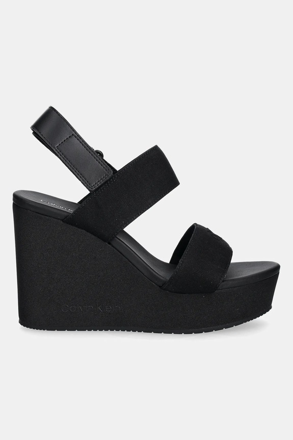 Sandali Calvin Klein Jeans WEDGE SANDAL WEBBING IN YW0YW01790 črna SS25