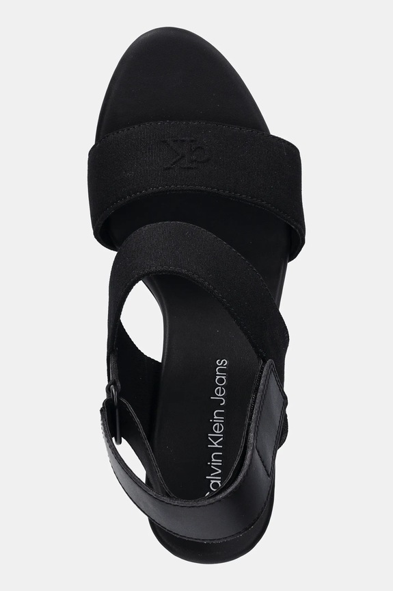 Sandali Calvin Klein Jeans WEDGE SANDAL WEBBING IN črna YW0YW01790