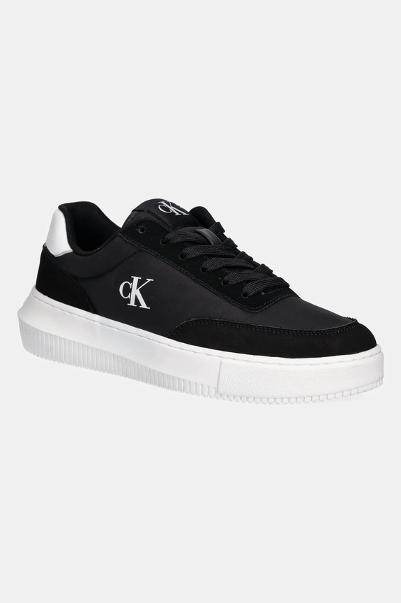 Tenisky Calvin Klein Jeans CHUNKY CUPSOLE LOW MIX IN semišová koža čierna YW0YW01768