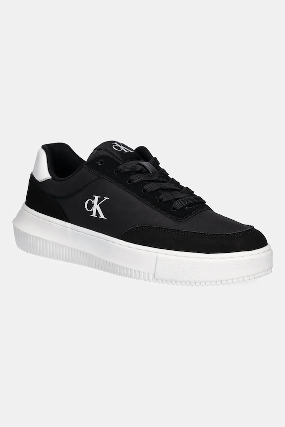 Tenisky Calvin Klein Jeans CHUNKY CUPSOLE LOW MIX IN semišová koža čierna YW0YW01768