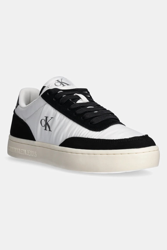 Tenisky Calvin Klein Jeans CLASSIC CUPSOLE MIX IN semišová koža biela YW0YW01767