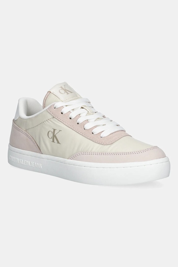 Sneakers boty Calvin Klein Jeans CLASSIC CUPSOLE MIX IN semišová kůže béžová YW0YW01767