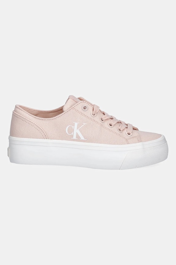 Calvin Klein Jeans VULC FLATFORM LOW CV MG πάνινα sneakers Γυναικεία YW0YW01763 μπεζ SS26