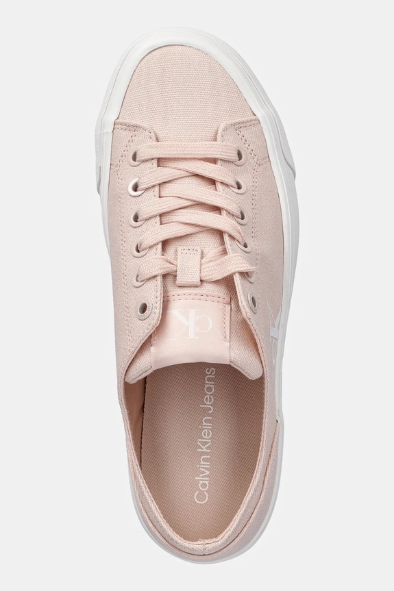Calvin Klein Jeans VULC FLATFORM LOW CV MG πάνινα sneakers Γυναικεία μπεζ YW0YW01763