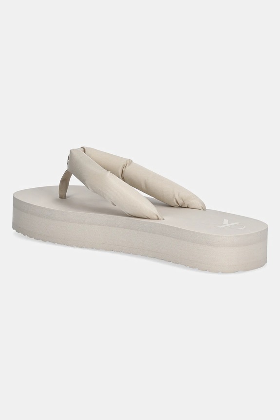Obuv Šľapky Calvin Klein Jeans BEACH SANDAL FLATFORM TTXR SATIN YW0YW01723 béžová