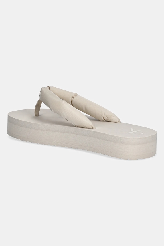 Obuv Šľapky Calvin Klein Jeans BEACH SANDAL FLATFORM TTXR SATIN YW0YW01723 béžová