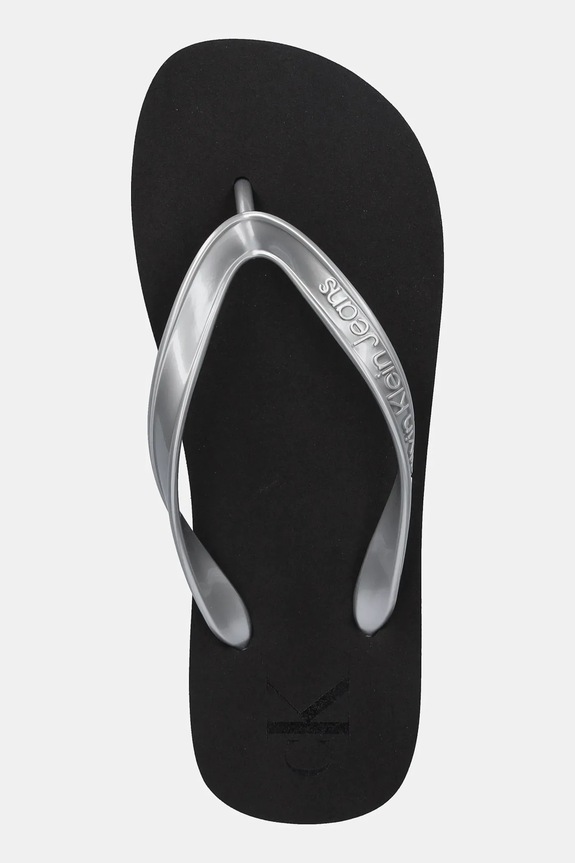 Calvin Klein Jeans infradito BEACH SANDAL MONOLOGO TPU argento YW0YW01719
