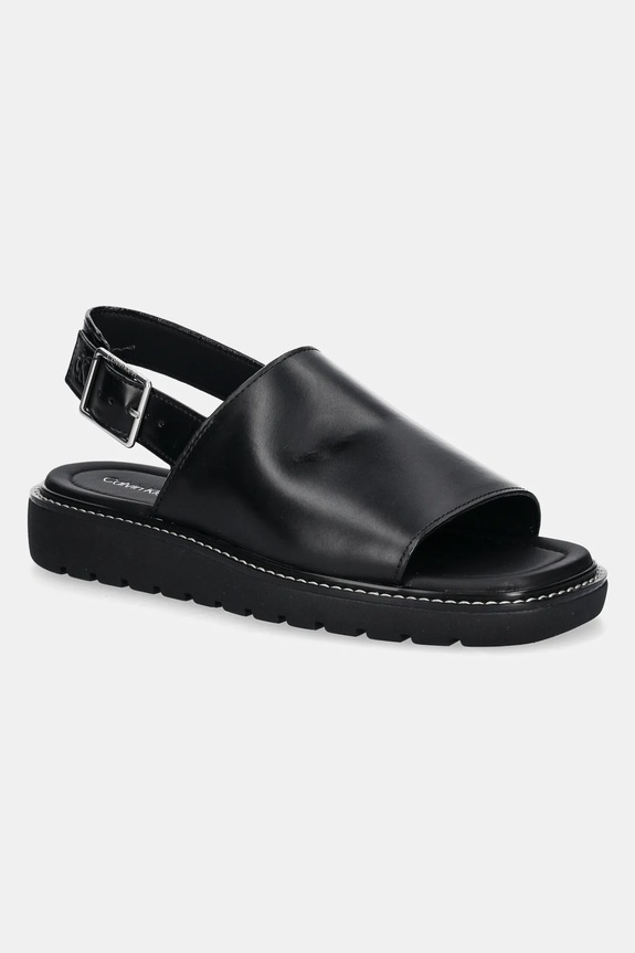 Σανδάλια Calvin Klein Jeans SQ MOLDED SANDAL SLING MG LTH συνθετικό μαύρο YW0YW01711