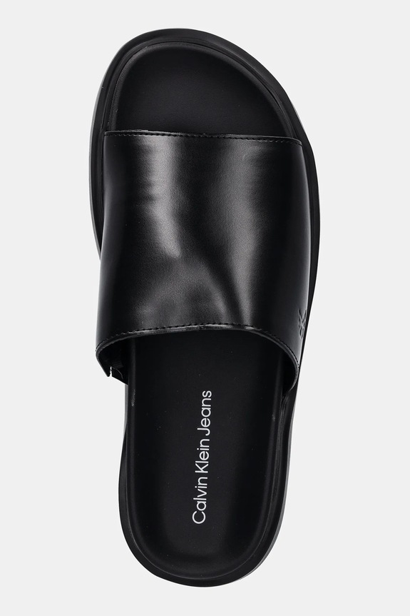 Šľapky Calvin Klein Jeans FLAT MOLDED SANDAL SLIDE čierna YW0YW01710
