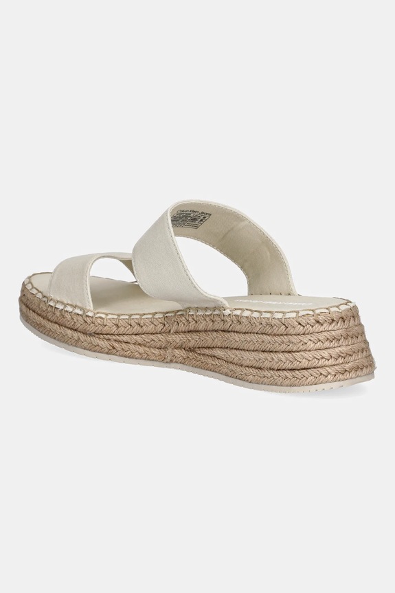 Încălțăminte Calvin Klein Jeans papuci SPORTY ROPE MG LTH WEBBING YW0YW01704 bej