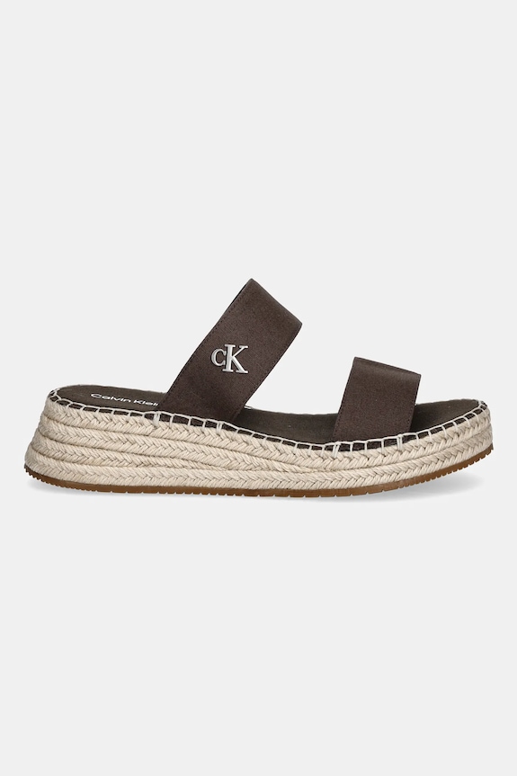 Šľapky Calvin Klein Jeans SPORTY ROPE MG LTH WEBBING YW0YW01704 hnedá SS25