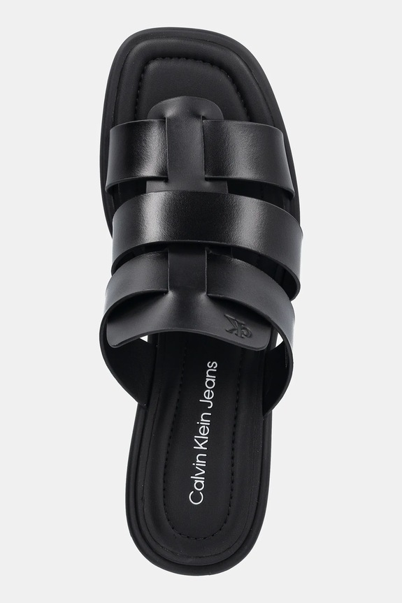 Šľapky Calvin Klein Jeans HEEL SQUARE MG LTH čierna YW0YW01702
