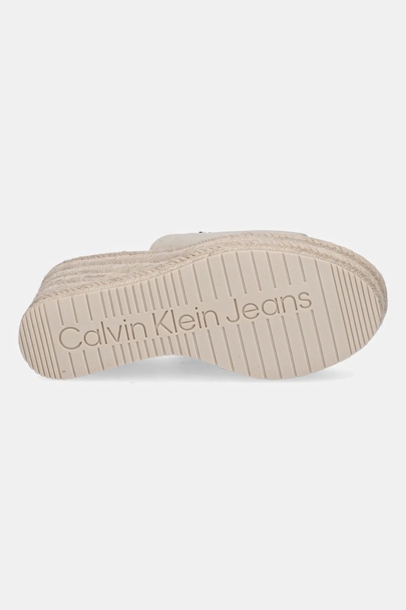 Παντόφλες Calvin Klein Jeans WEDGE ROPE SLIDE MG YW0YW01699 μπεζ
