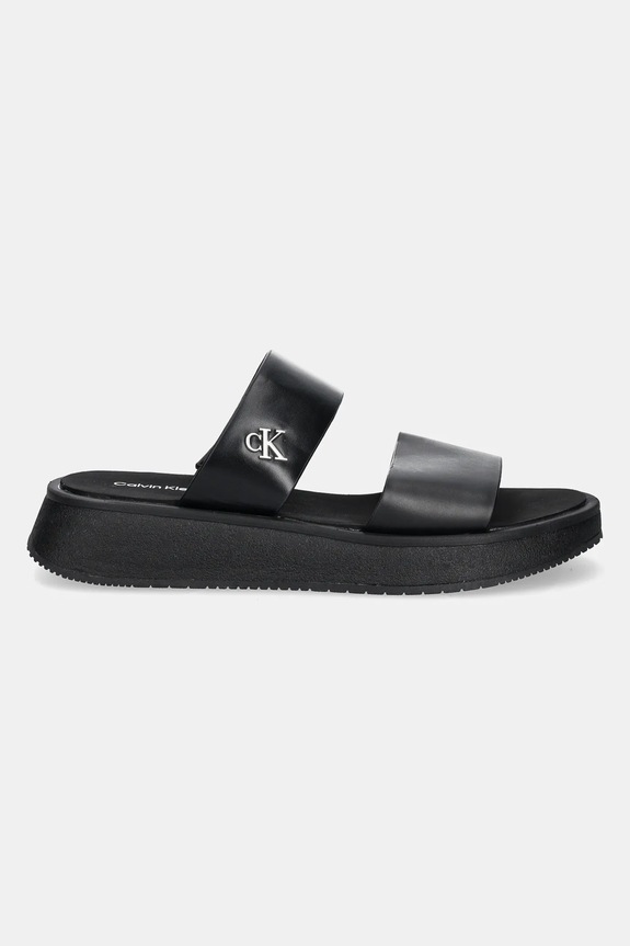 Šľapky Calvin Klein Jeans SANDAL SLIDE DOUBLE STRAP YW0YW01694 čierna SS25