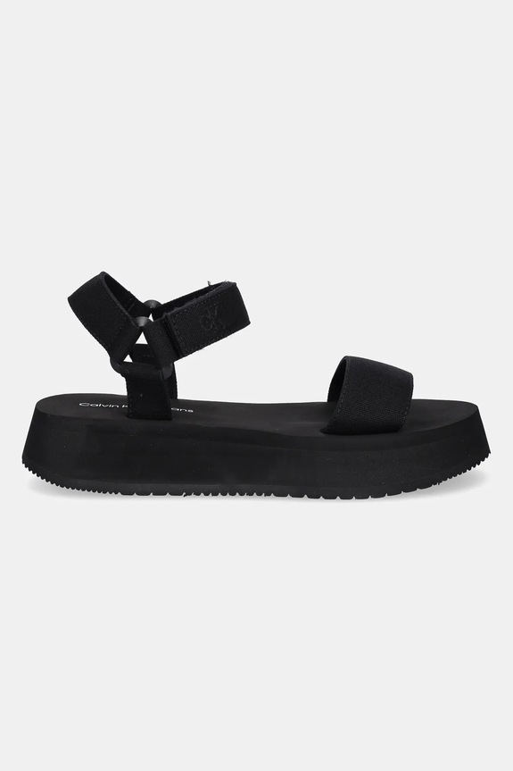 Sandály Calvin Klein Jeans SANDAL VELCRO WEBBING MG YW0YW01693 černá SS25