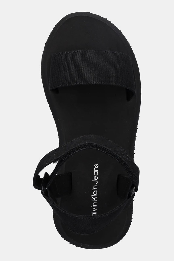 Sandály Calvin Klein Jeans SANDAL VELCRO WEBBING MG černá YW0YW01693