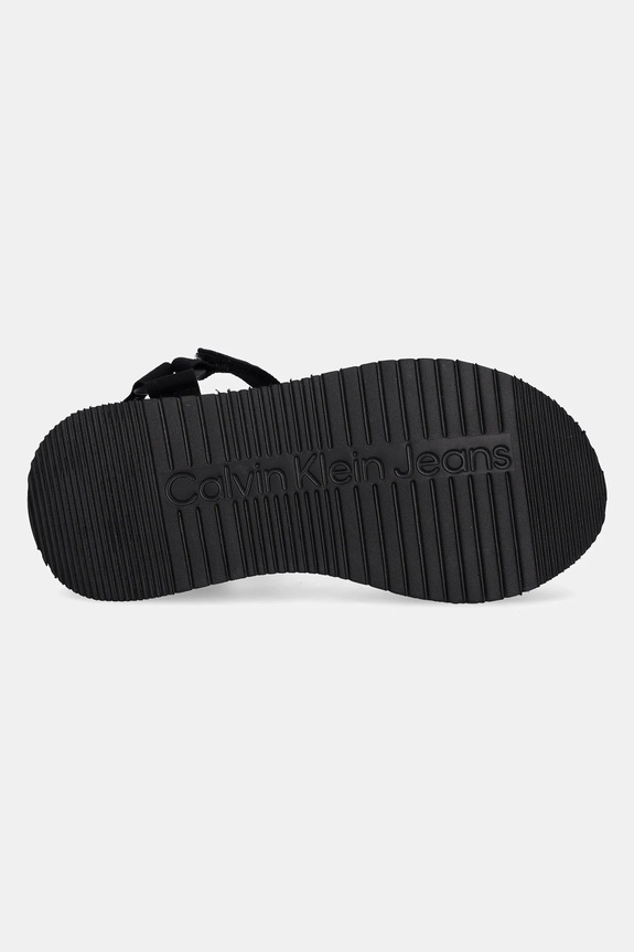 Sandály Calvin Klein Jeans SANDAL VELCRO WEBBING MG YW0YW01693 černá