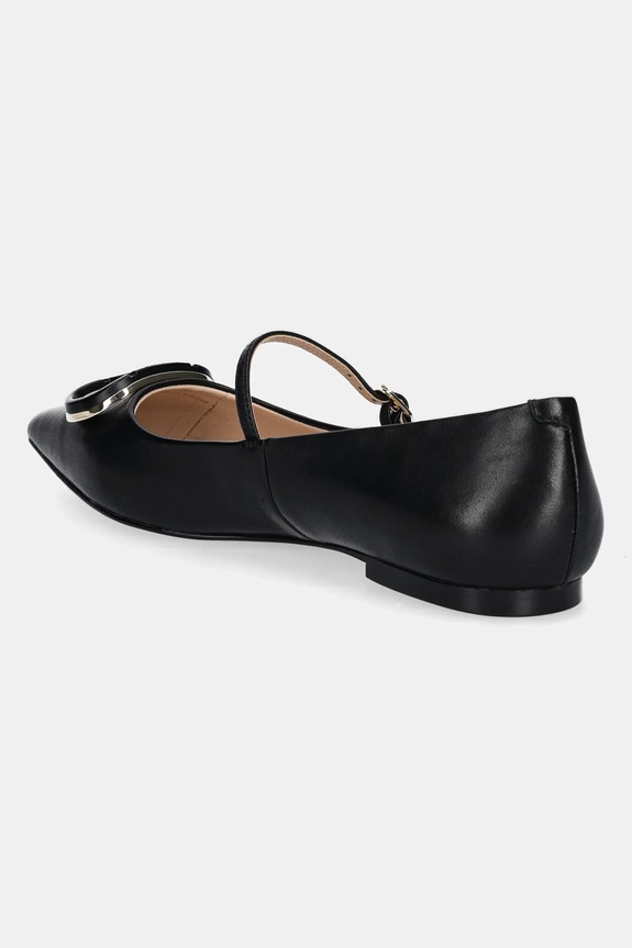 Obuwie Twinset baleriny skórzane 251TCP064.00006 czarny