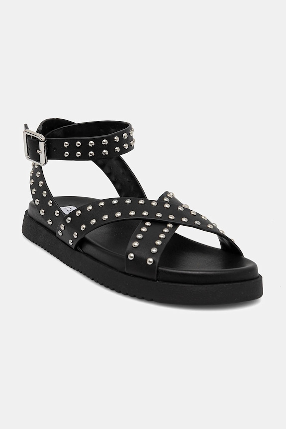 Steve Madden sandały skórzane My Bestie-S płaski czarny SM11003786.032