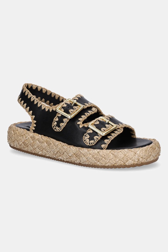 Steve Madden sandały skórzane Portofino płaski czarny SM11003073.05O