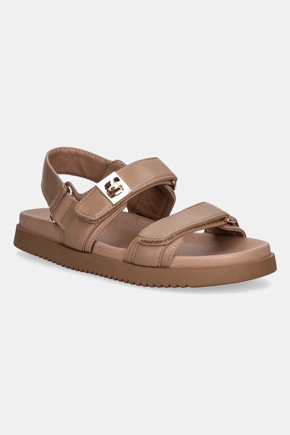 Δερμάτινα σανδάλια Steve Madden Mona φλατ μπεζ SM11002535.217
