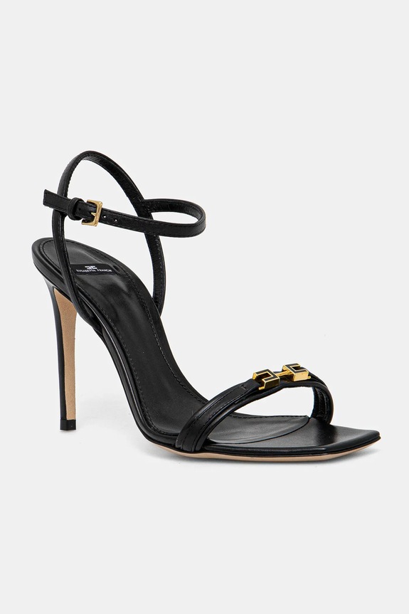 Δερμάτινα πέδιλα Elisabetta Franchi στιλέτο μαύρο SA57L51E2.110