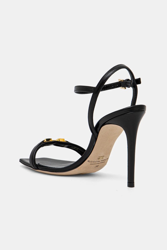 Παπούτσια Δερμάτινα πέδιλα Elisabetta Franchi SA57L51E2.110 μαύρο