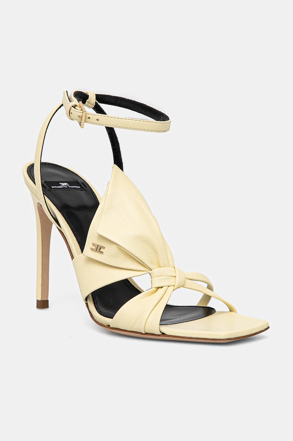 Elisabetta Franchi tacchi in pelle pelle fiore giallo SA25L51E2.DC7