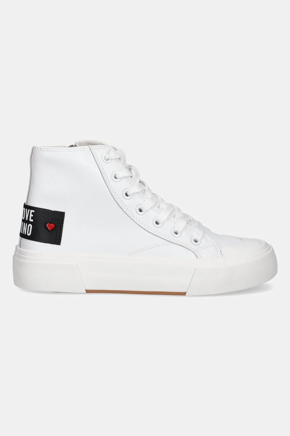 Kožené kecky Love Moschino JA15022G1MIA0100 bílá SS25