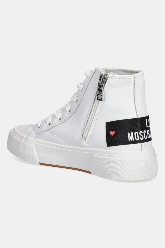 Boty Kožené kecky Love Moschino JA15022G1MIA0100 bílá