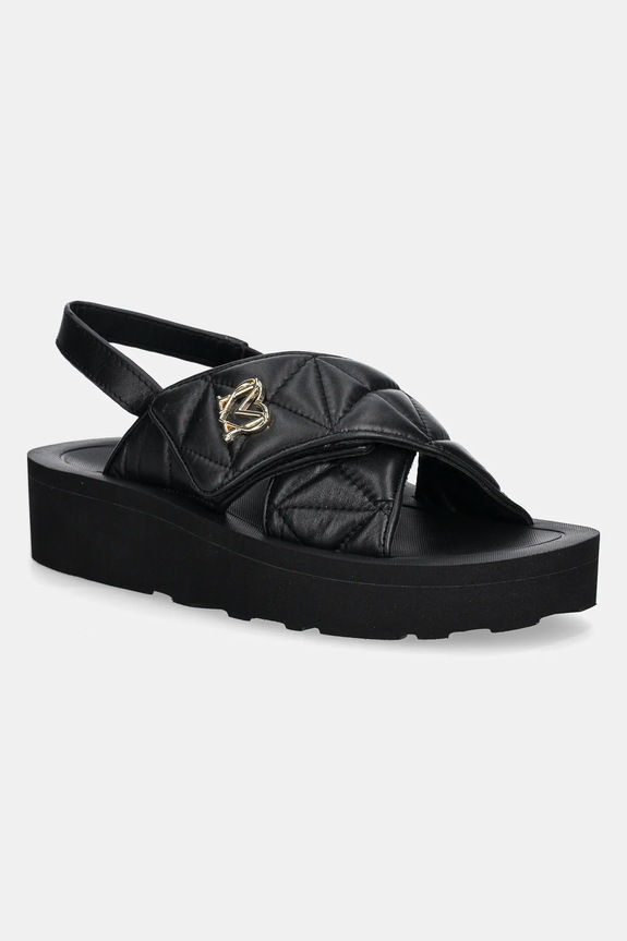 Love Moschino sandały skórzane pozostałe czarny JA16044I1MIE0000