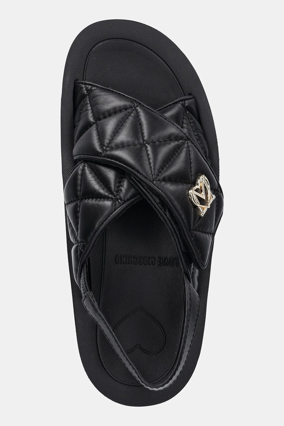 Love Moschino sandały skórzane czarny JA16044I1MIE0000