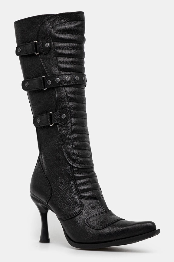 Kožené čižmy VETEMENTS Biker Boots nezateplené čierna WA66BO110B