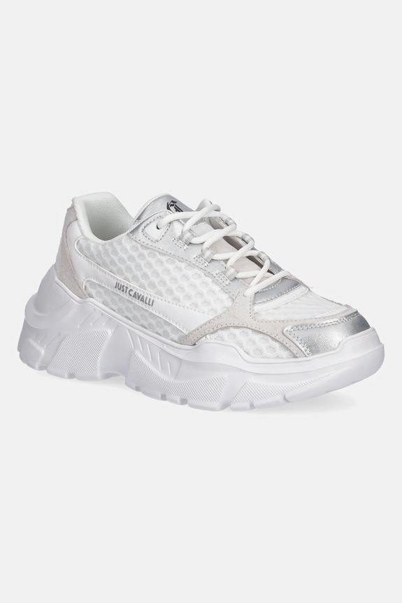 Just Cavalli sneakers piele întoarsă alb 78RA3SL3ZSC38003