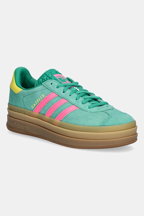 Superge iz semiša adidas Originals Gazelle Bold Semiš zelena JH9668