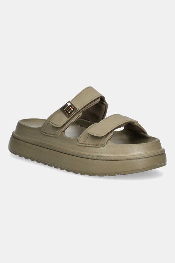 Παντόφλες Steve Madden Bigschmona-J ίσια πλατφόρμα πράσινο SM11003858.577