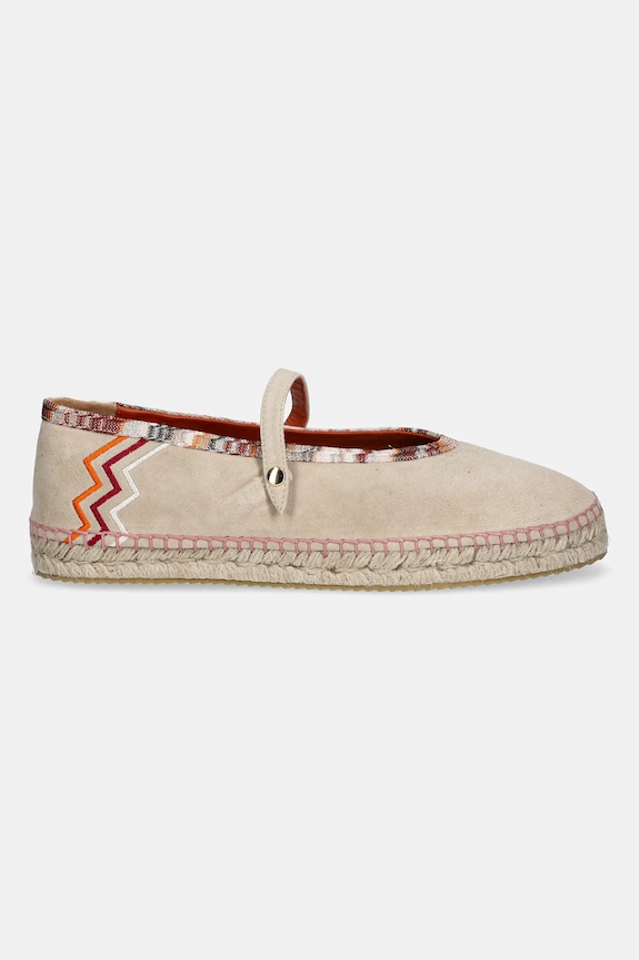 Missoni espadrile din piele intoarsa Lola MWB012.005 bej SS25