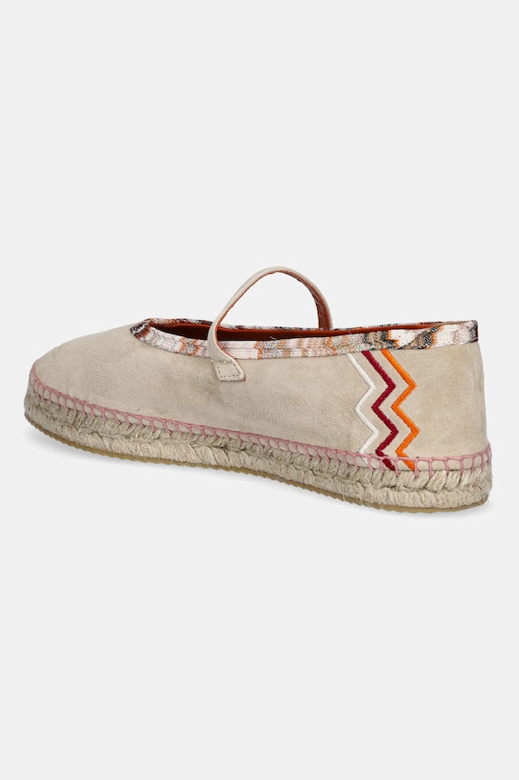 Încălțăminte Missoni espadrile din piele intoarsa Lola MWB012.005 bej