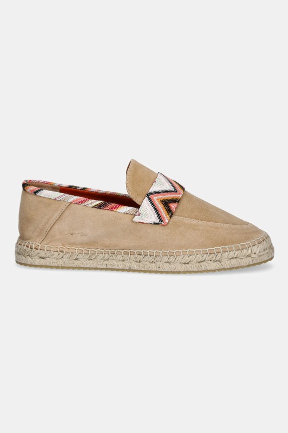 Missoni espadrillas in pelle scamosciata Amelia MWB013.020 beige SS25