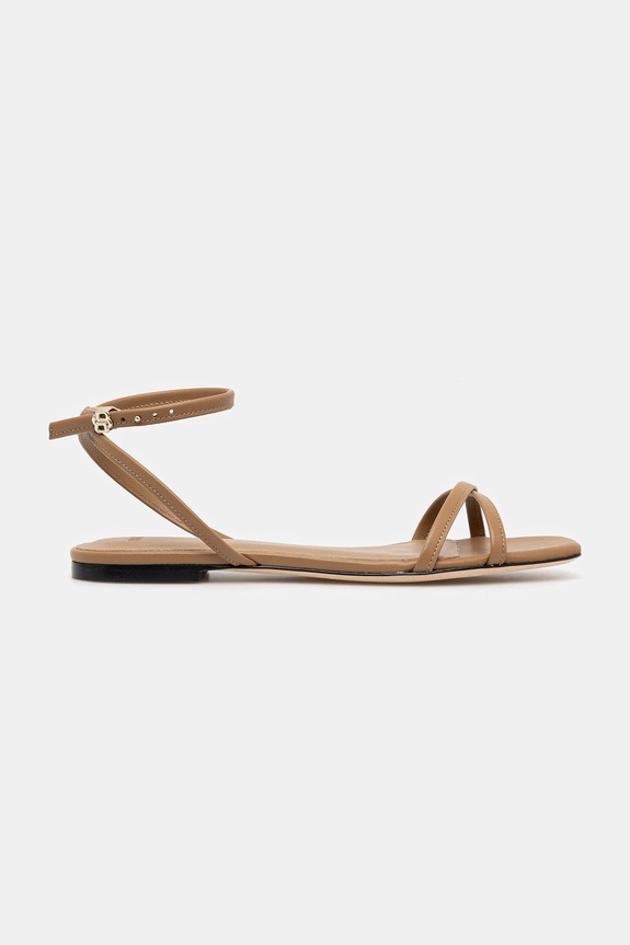 Kožené sandály BOSS Charlize 50542217.260 hnědá SS25