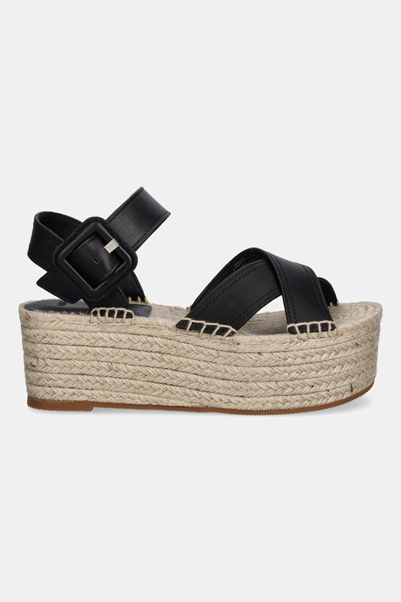 BOSS espadrillas in pelle Machica 50542356.001 nero SS25