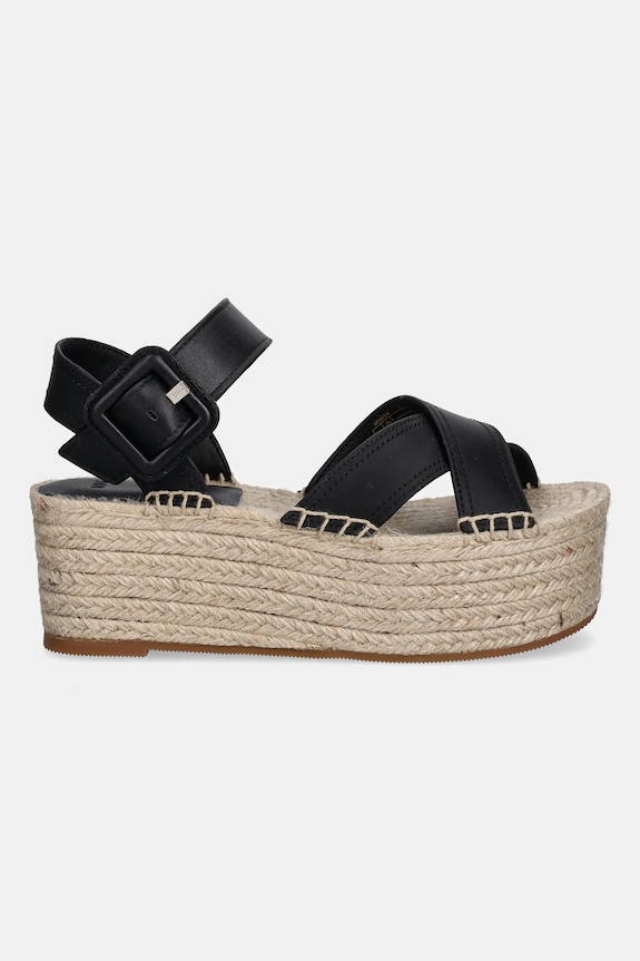 BOSS espadrillas in pelle Machica 50542356.001 nero SS25