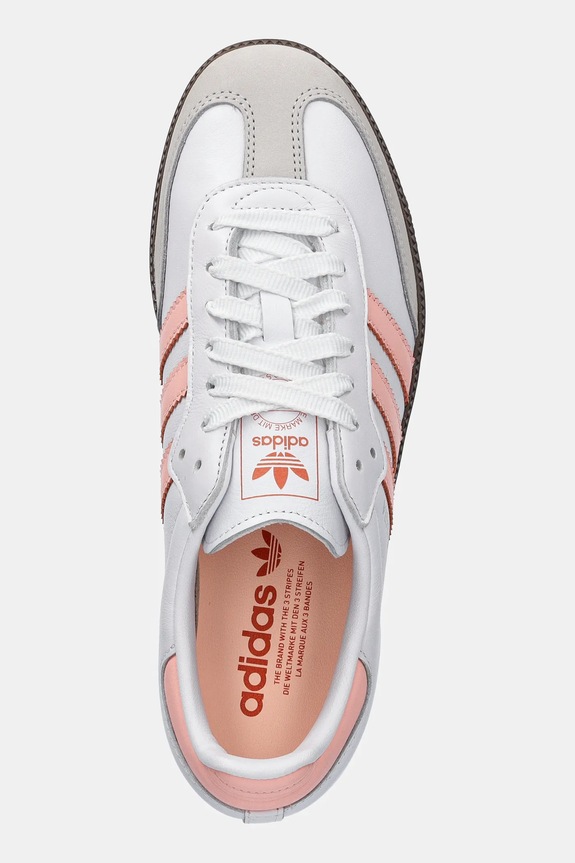 Usnjene superge adidas Originals Samba Og W bela JH5687