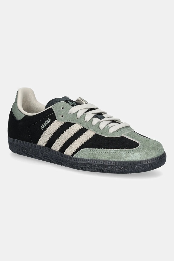 Замшеві кросівки adidas Originals Samba OG W пласка чорний JI2680